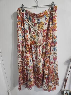 Lorenza Blau multicolor boho maxi skirt floral 34